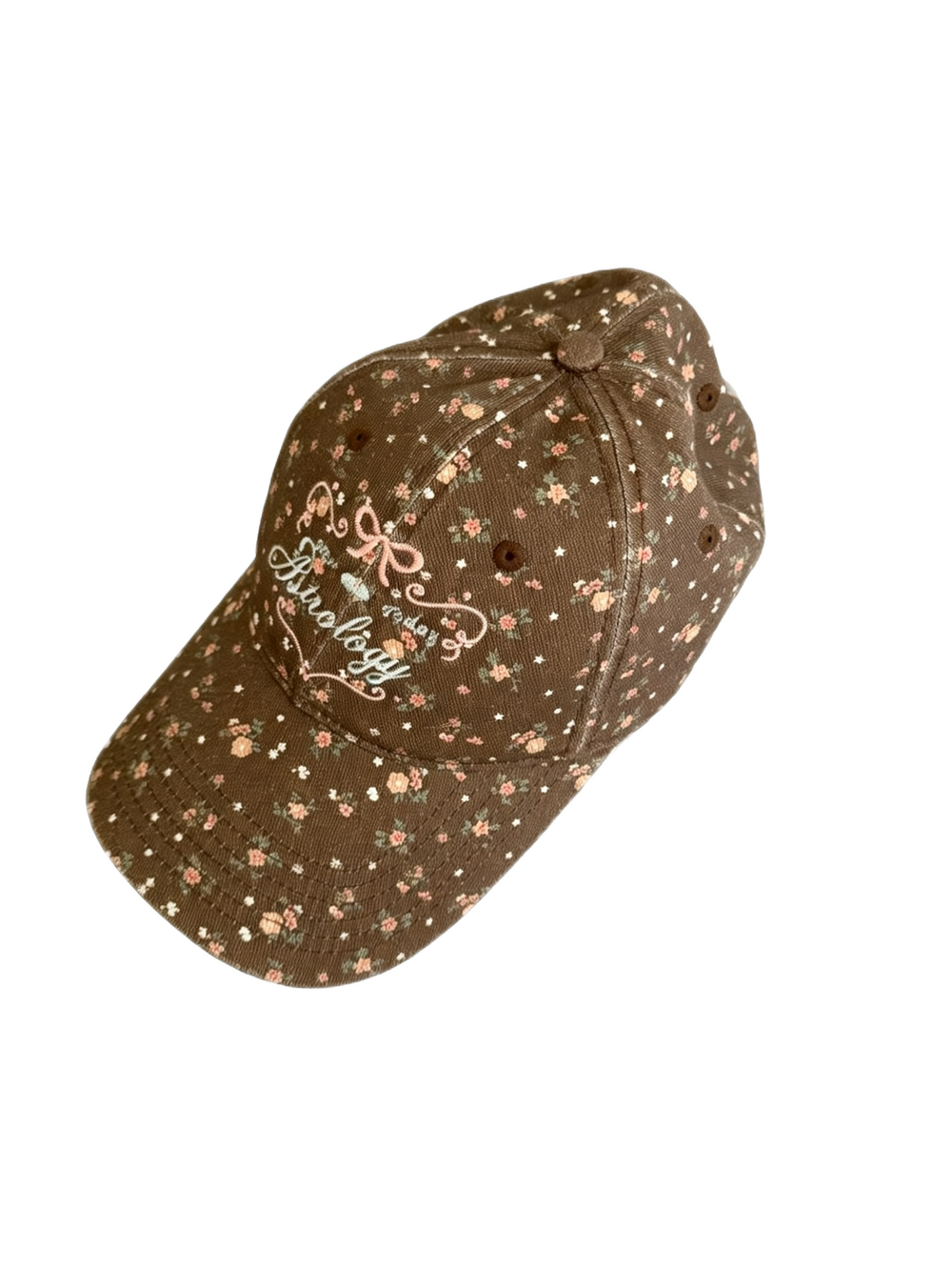 Brown floral cap
