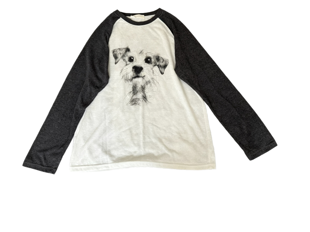 Dog print raglan top