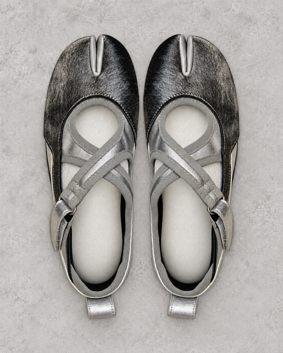 Split-Toe Cross-Strap Flats