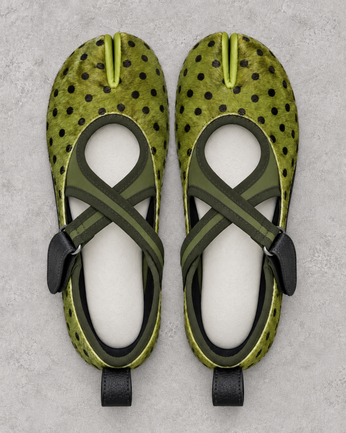 Split-Toe Cross-Strap Flats