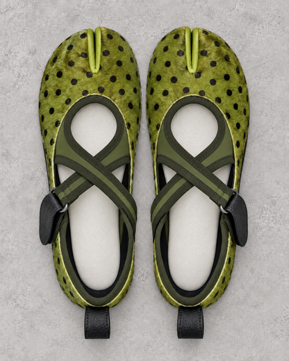 Split-Toe Cross-Strap Flats