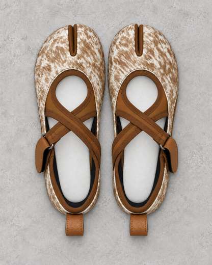 Split-Toe Cross-Strap Flats