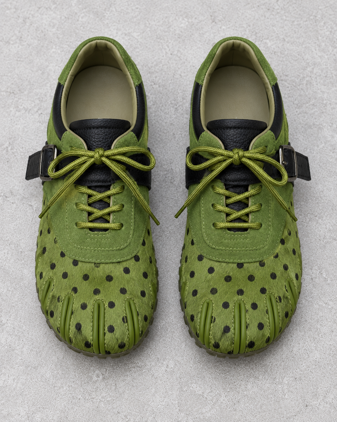 Women's Five-Toe Design Lace-Up Flats with Buckle Strap