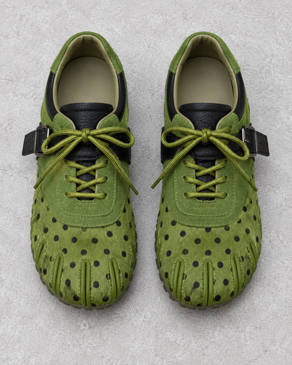 Women's Five-Toe Design Lace-Up Flats with Buckle Strap