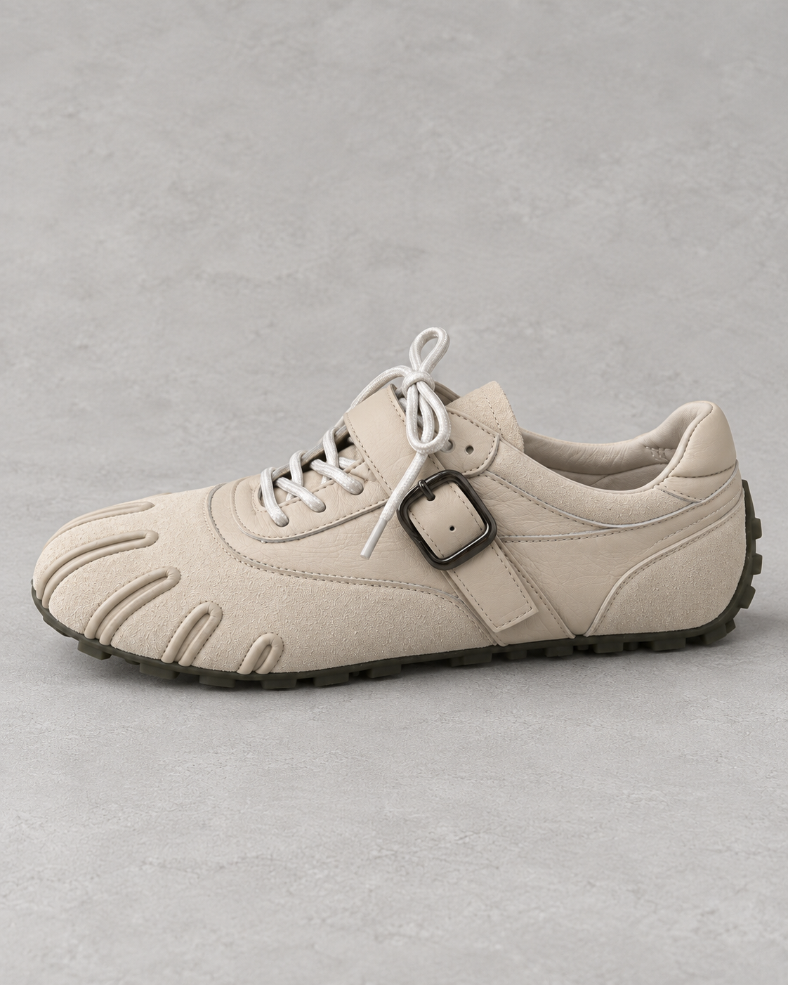 Women's Five-Toe Design Lace-Up Flats with Buckle Strap