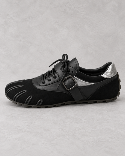Women's Five-Toe Design Lace-Up Flats with Buckle Strap